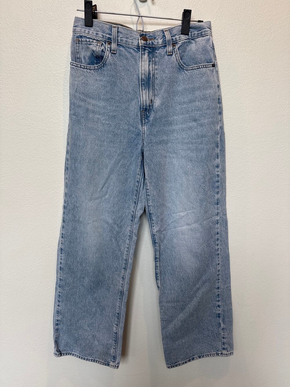 Levi's High Waisted Straight Leg Jeans Light Wash Womens 27 Blue Denim Rugged